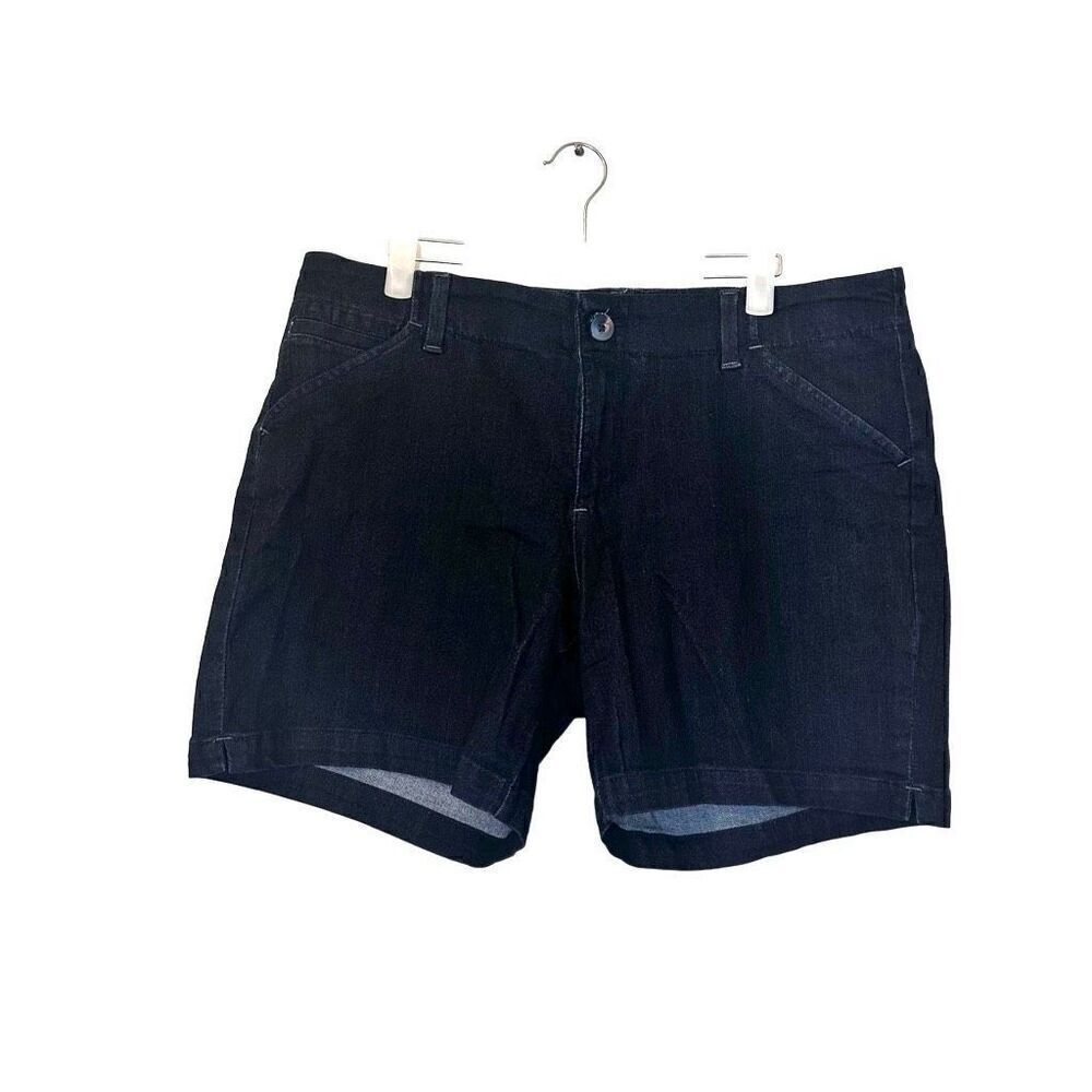 Lee Mid Rise Fit Cuffed Hem Stretch Zip Fly Jean Denim Shorts Black Size 14